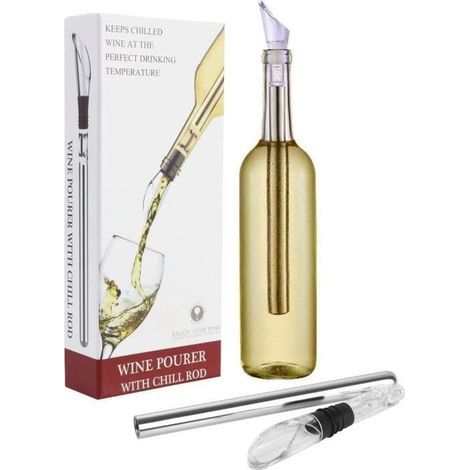 Refroidisseur à vin avec aérateur et bec verseur anti-goutte, refroidisseur de bouteilles en acier inoxydable-AquaForge (1/5)