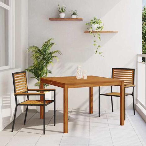 Conjunto de Comedor de Jardín 3 pcs Negro vidaXL (1/5)
