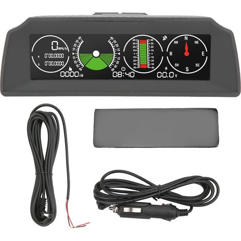 Compteur de pente GPS PMH KMH Inclinoscope HUD Affichage angle d'inclinaison Boussole Surveillance vitesse universel pour voiture (1/5)