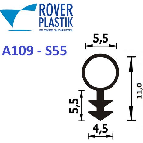 Guarnizione in gomma siliconica marrone per infissi esterni a109 - s55 al metro dimensione disponibile: marrone