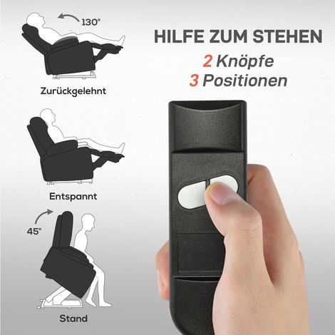 Fauteuil relax électrique HOMCOM avec releveur motorisé, télécommande, porte-verre, poche latérale, repose-jambes, similicuir noir
