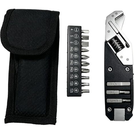 Clé réglable multifonction 17-en-1 inox tournevis ouvre-boîte (1/5)