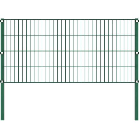 Maison Exclusive - Zaunelement mit Pfosten Eisen 1040 x 80 cm Grü
