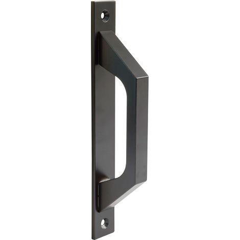 Black - Black aluminum right-hand pull for sliding or hinged doors - 198 x 25 x 40 mm Functional and comfortable right-hand pull (1 piece) (1/4)