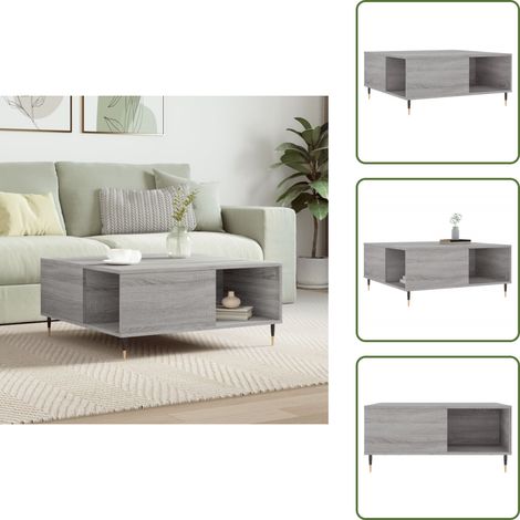 Table basse sonoma gris 80x80x36,5 cm bois d'ingénierie - Table Basse - Meuble Salon - Table D'appoint - Table Design - Table Ronde (1/5)