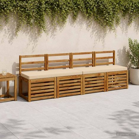 vidaXL Cojín para banco de 1 pieza VUGHT 100% Poliéster Crema (1/5)