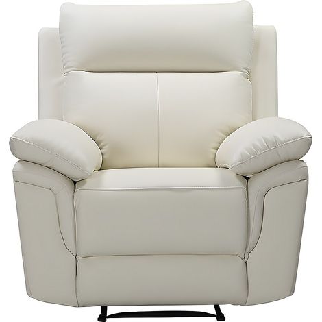 Fauteuil relax en cuir de buffle PAKITA - Ivoire (1/4)
