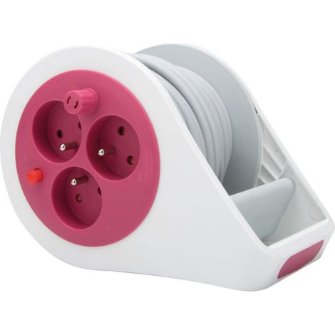 – Enrouleur électrique 3 prises 2P+T 16A – Câble H05VVF 7m – Design ultra compact avec coupe-circuit thermique (1/5)
