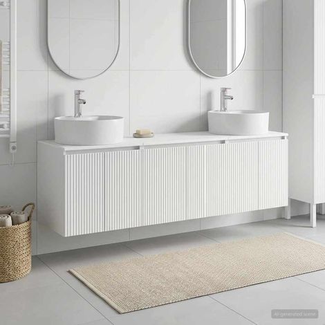 vidaXL Bathroom Cabinet Set 3 pcs White 161.5 x 44.5 x 82 cm (1/5)