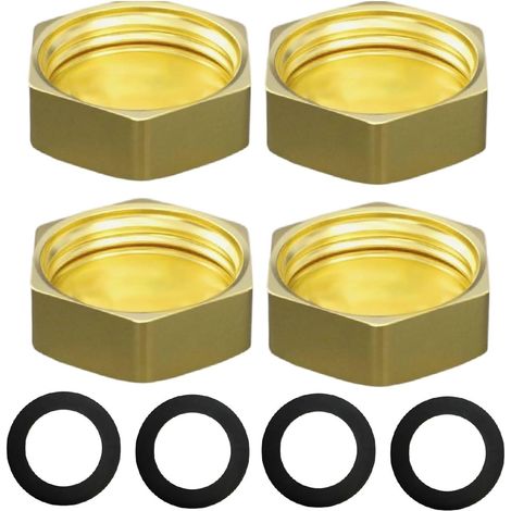 Réducteurs 1/4 à 3/8 Pouce en Laiton, Rallonge de Réduction avec Hexagone, Filetage Extérieur x Intérieur, pour la Conversion Tuyauterie(Lot 4) Capuchon Hexagonal Ig 3/4" (1/5)