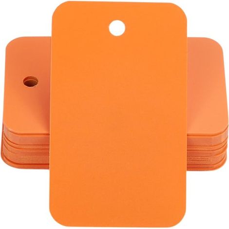 200 etiquetas de envío de plástico impermeables - Naranja oscuro - 3x5 cm - Etiquetas para llaves y equipaje (1/5)