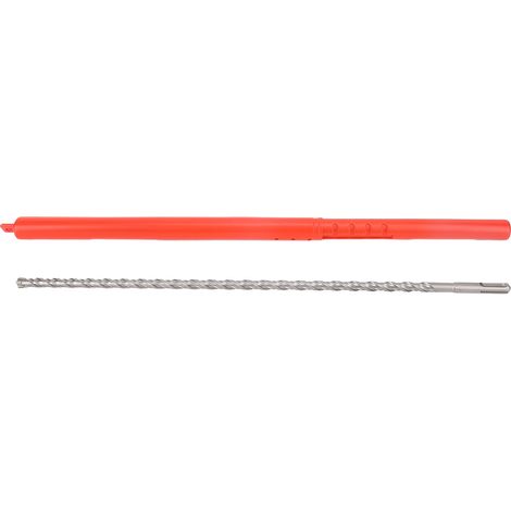 [JAMAIS UTILISÉ]Foret à percussion rotative de 450 mm de longueur, queue ronde, 2 trous, 2 fentes, pointe en carbure haute performance pour béton, 12 mm (1/5)