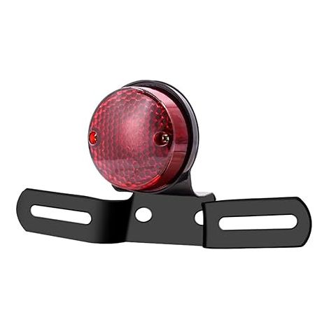 Feu Arriere Rond Stop Porte Plaque Moto Intégré Universel Vintage Pour Bobber Chopper Scooter Custom Cafe ATV (1/5)