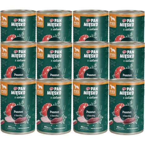 Paté de pato con hierbas Mr. Meat para adultos, 12 x 400 g (1/3)