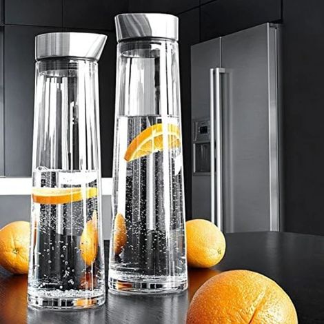 Carafe à eau 1L avec couvercle en acier acier inoxydable 1 L (1/4)