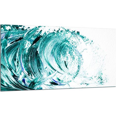 PLAQUE DE PROTECTION EN VERRE POUR CUISINIÈRE 90X52 VAGUES (1/5)