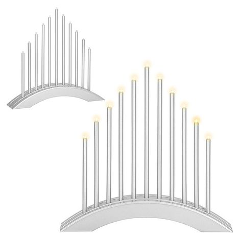 Adventskranz mit 11 LED-Kerzen, silberfarben. (1/5)