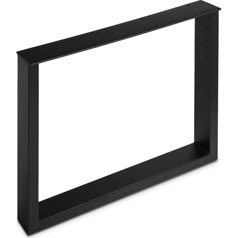 2er Pack - Tischgestell TAB Stahl schwarz matt Profil 80 x 40 mm (Höhe: 720 mm / Tiefe: 800 mm)