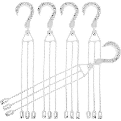 Lot de 5 chaînes de suspension en plastique pour jardinières, crochets de suspension rotatifs à 360° pour paniers suspendus, supports pour pots de fleurs (blanc) (1/5)