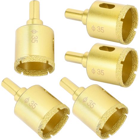 5 Pièces Foret Diamant Brasé pour Marbre, Béton, Verre, Céramique, Taille 35mm (1/5)