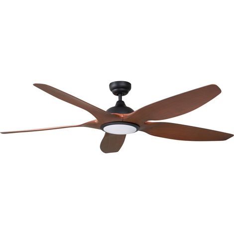 Lucande Ventilador de techo con lámpara 'Omendo' en Negro Metal