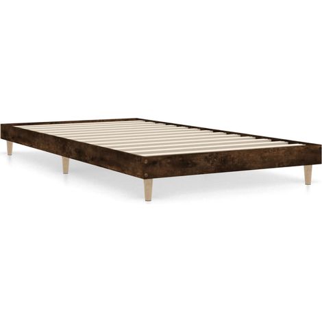 Lit simple,Lit adulte,Cadre de lit sans matelas chêne fumé 100x200 cm bois ingénierie CFW3531789 (1/5)
