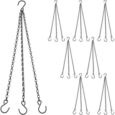 Chaînes suspendues pour pots de fleurs - Style moderne - Utilisation polyvalente - Lot de 8 (1/5)