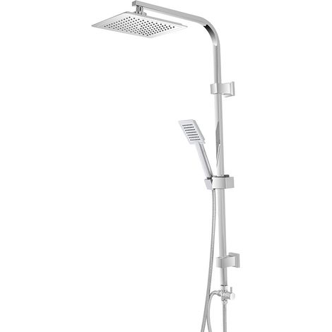 Colonna doccia completa cromata in acciaio inox design quadrato (1/4)