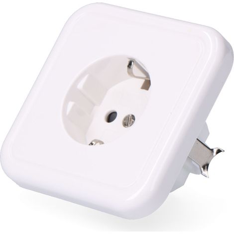 Unterputz-T/T-Steckdose, Typ Schuko, 10/16 bei 250 V, weiß (eingeschweißt)