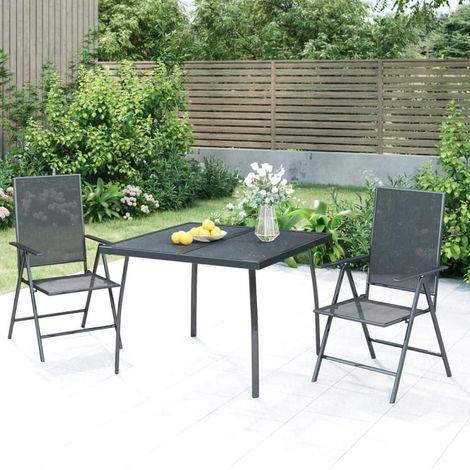 Garten Essgruppe 2 Personen Stühle Gartentisch Balkon klappbare Stahl 3-tlg (1/5)
