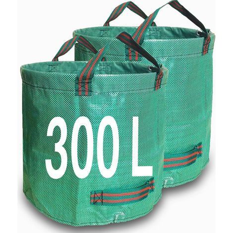 Set of two reusable garden bin bags with handles. Perfect for collecting garden waste. (1/5)