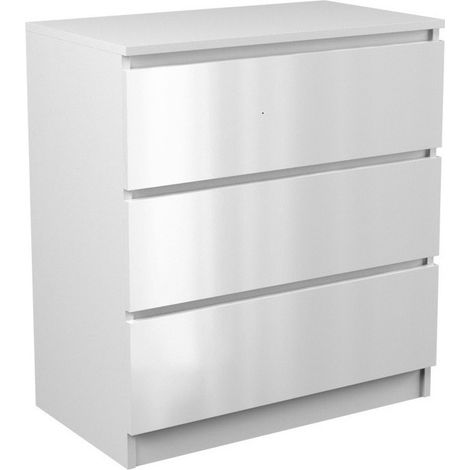 ASTER T3 - Cassettiera per camera / ufficio / soggiorno 70x40x77 3 cassetti - Mobile contenitore moderno - Cassettiera stile scandinavo - Spogliatoio