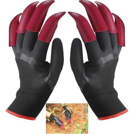 Gants de jardinage avec griffes en plastique ABS – Imperméables en latex naturel – Taille universelle pour creuser et planter (1/5)