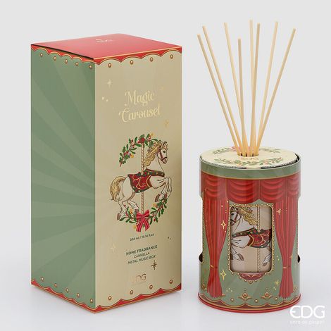 EDG Enzo De Gasperi Profumatore Bottiglia Scrigno 300 ml con Carillon Natalizio H12 Ø10 cm Cannella – Profumatore Ambiente (1/4)