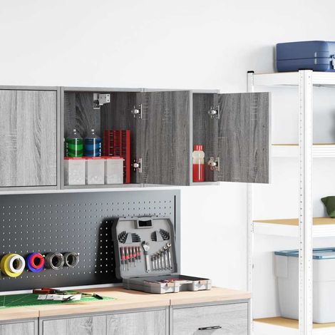 Maison Exclusive - Armarios de pared 2 uds para garaje madera gri