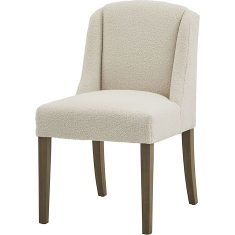 Compton Bouclé Dining Chair - Wood - L59 x W52 x H87 cm - Cream