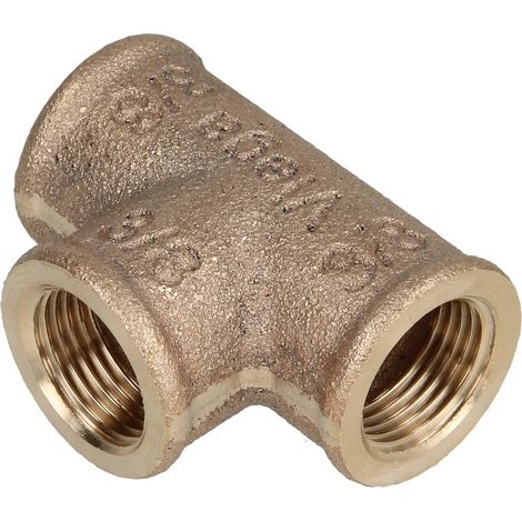 Viega T-pieza, Rp1 3/8, Rp2 3/8, Rp3 3/8 Bronce rojo o bronce de silicio Modelo 3130, 281809