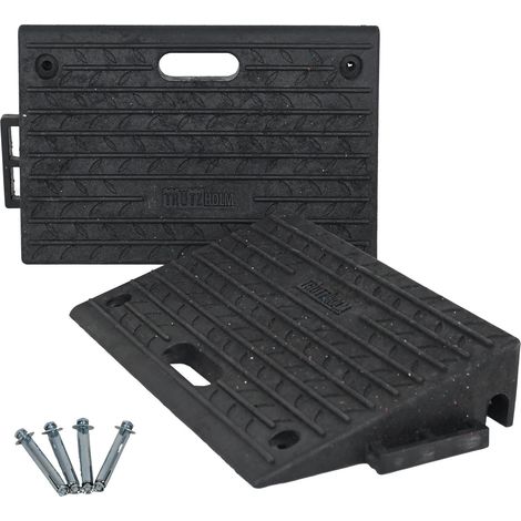 TRUTZHOLM Bordsteinrampe 2er Set 50x32x10cm Tragkraft je 2t Gummi Rampe Auffahrrampe Rollstuhlrampe (1/5)
