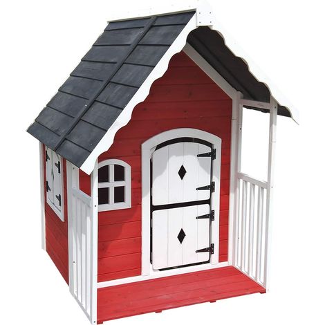 Kinderspielhaus aus Holz Outdoor Toys Anny 1,56 m² 118,5x126,5x150 cm mit Seitengländer (1/5)
