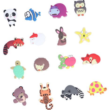 Lot de 16 aimants pour réfrigérateur en forme d'animaux, aimants 3D puissants, motifs animaux mignons et réalistes, adaptés aux réfrigérateurs et aux voitures.