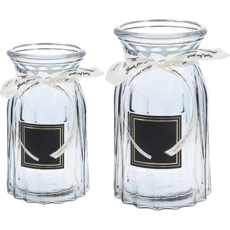 Vase en verre transparent pour composition florale, compatible avec 2 vases artisanaux. (1/5)