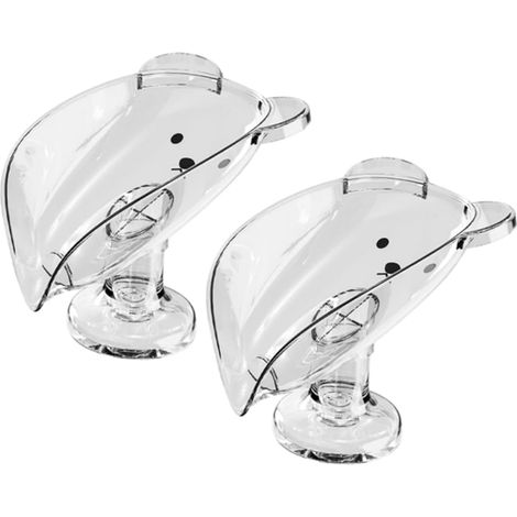 Jabonera de ducha de 2 piezas con ventosa y drenaje automático: una solución que ahorra espacio para el baño. (1/5)