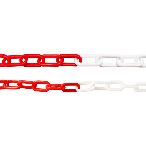 CATENA SEGNALETICA BICOLORE bianca / rossa - Ø mm. 6 x 36 x 19 x mt.5  - UNIKO