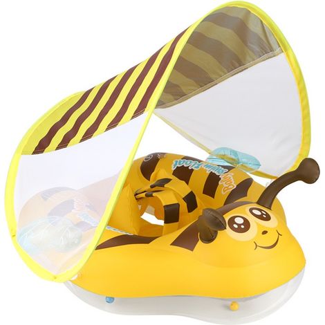 Siège de piscine gonflable abeille pour bébé avec pare-soleil anti-UV. 8-15 kg (1/3)