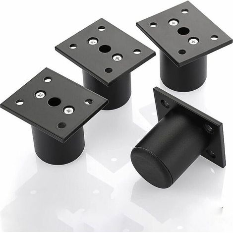4pcs Adjustable Furniture Legs Bed Feet Raise Furniture Aluminum Alloy Leg for Bed Base, Wardrobe, Table (Black, Height 50mm) (1/5)