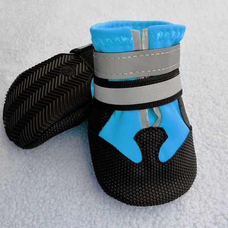 Scarpe per cani, set da 4, scarpe antiscivolo per cani, scarpe protettive impermeabili per cani di taglia media e grande, arancioni, XXL (1/5)