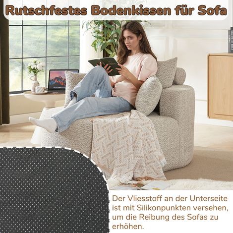 Fauteuil simple en mousse chenille, sans assemblage, moelleux pour salon, chambre, salon et salle de projection 3349P343984