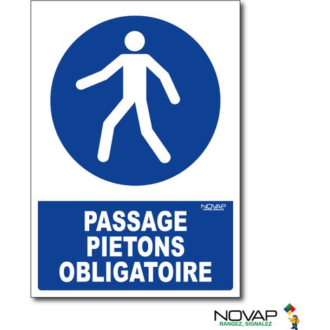 Panneau Passage piétons obligatoire - Rigide A5 - 4600642