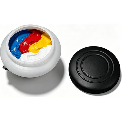 Tasse de Récipient de Peinture à l'huile, Palette en Acier Inoxydable Pot de Peinture Trempette avec Couvercle à Vis, avec Clip en Métal pour Gouache Aquarelle (1/5)