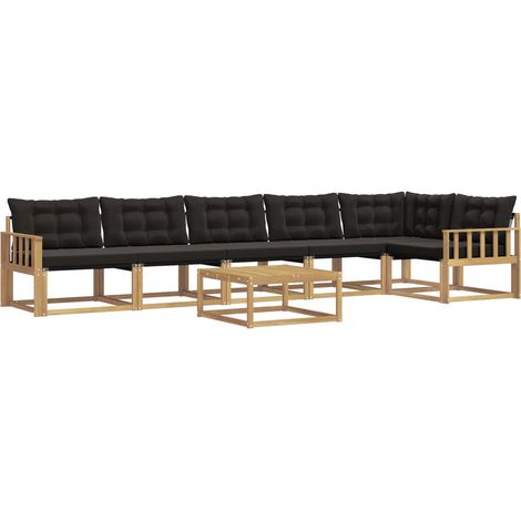 Outdoor Sofa Set 7 pcs White and Black 79 x 79 x 37 cm vidaXL (1/5)
